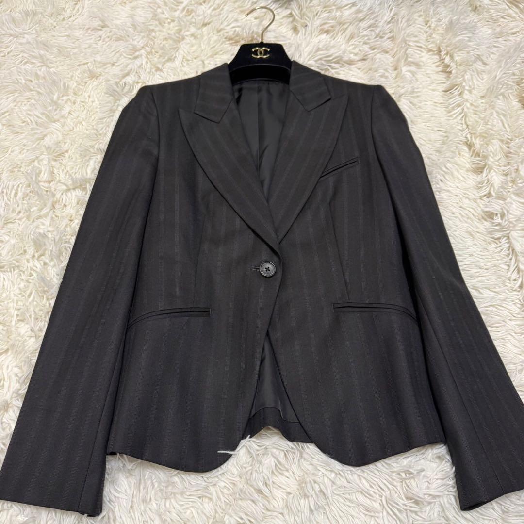 マーガレットハウエル カシミヤ混 スーツセットアップ ストライプ 1B