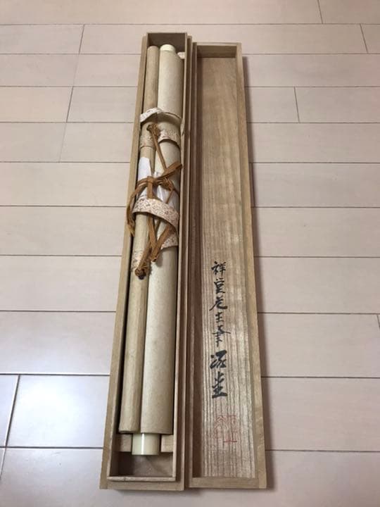 日本画家春草 掛軸 肉筆保証 木箱付 - メルカリ