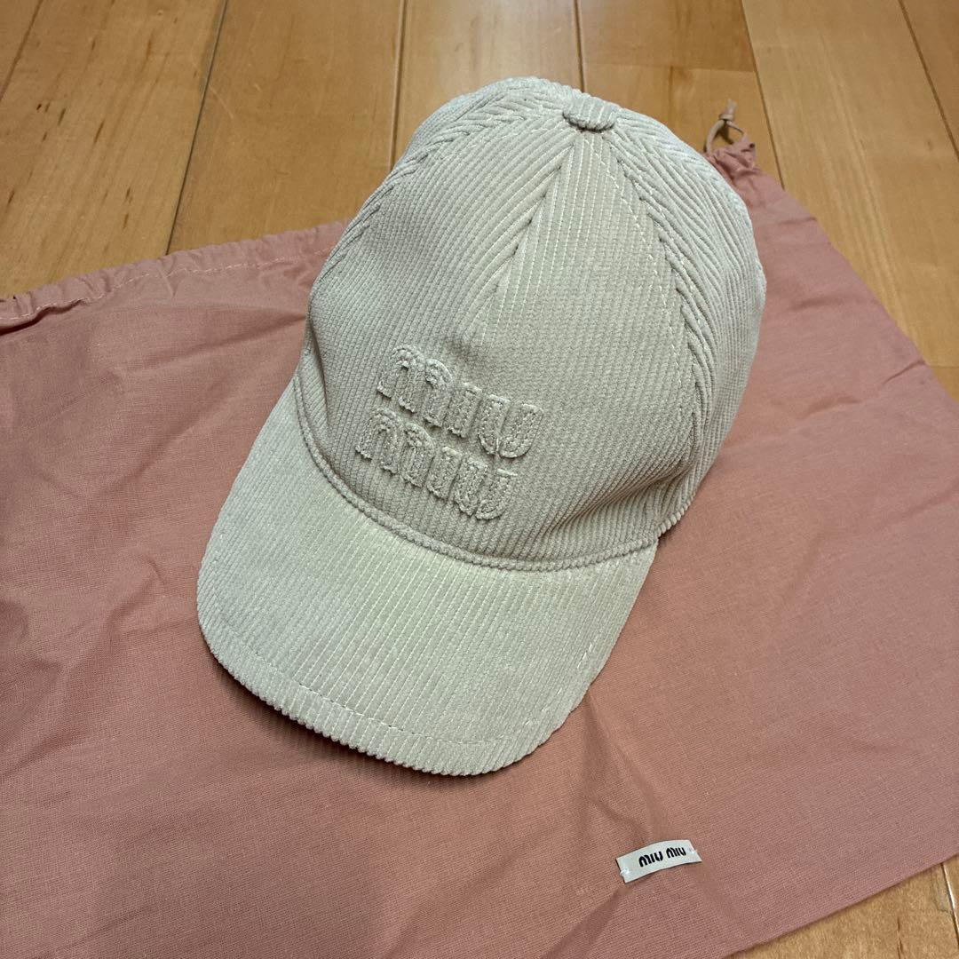 miu miu コーデュロイキャップ Mサイズ MIUMIU】セール！可愛すぎ コーデュロイ キャップ 5HC179 (MiuMiu