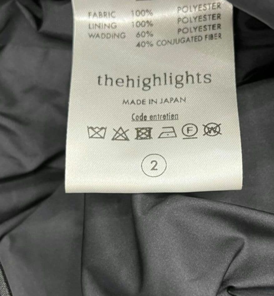 ザハイライツ THEHIGHLIGHTS ダウンジャケット 黒 2 マチャット - メルカリ