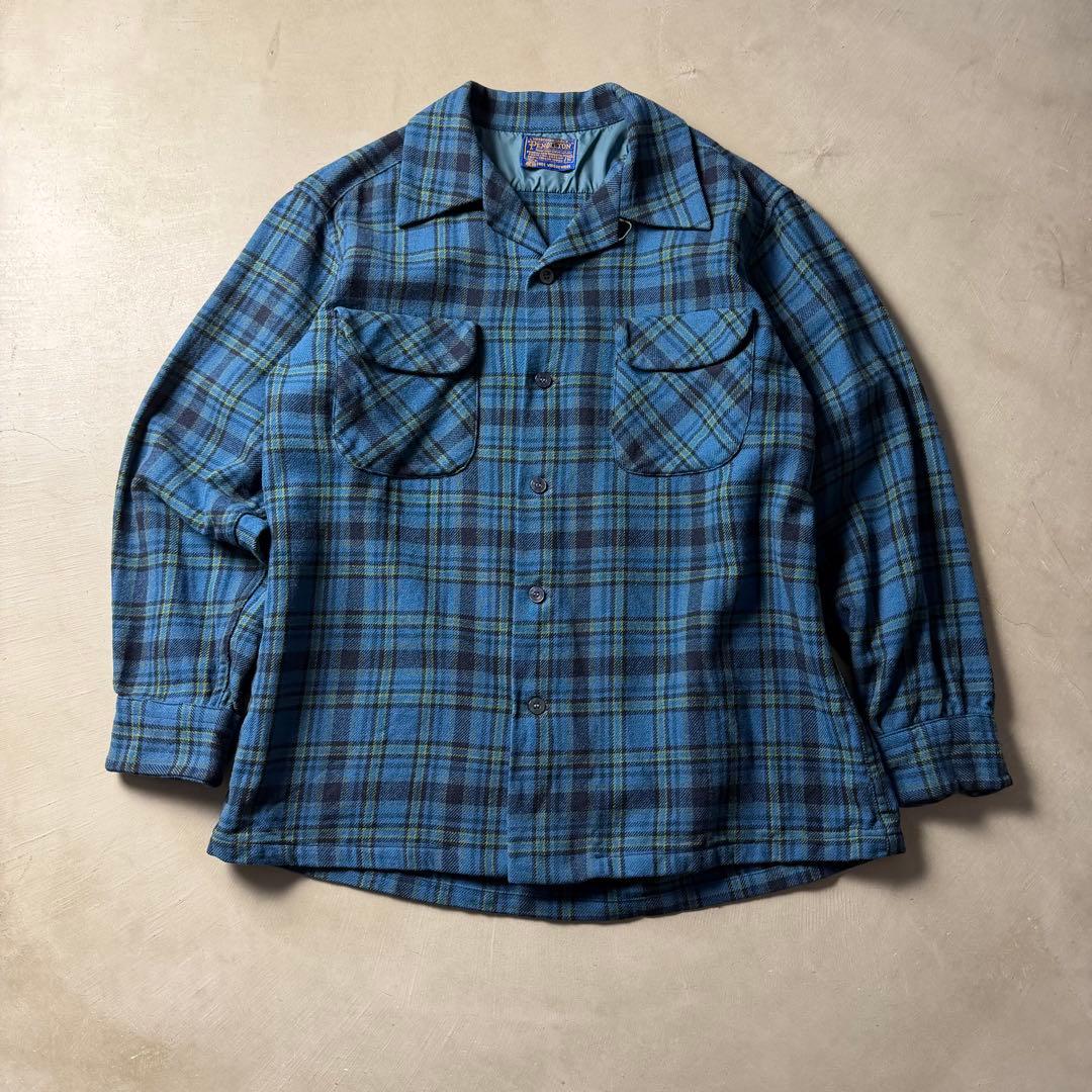トップス 60s PENDOLTON wool board shirt