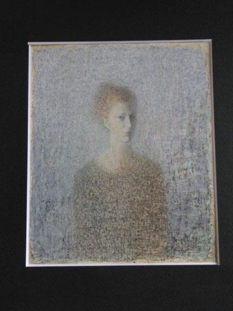 早川俊二、【右向きのJeanne】、希少な額装用画集画、新品高級額 額装付