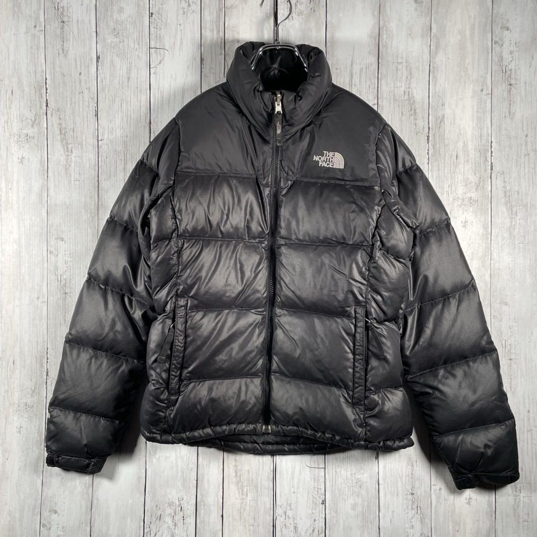 ザノースフェイス ダウンジャケット ヌプシ S ブラック 700フィル THE NORTH FACE（ザ ノースフェイス） 古着 90年代 ヌプシジャケット