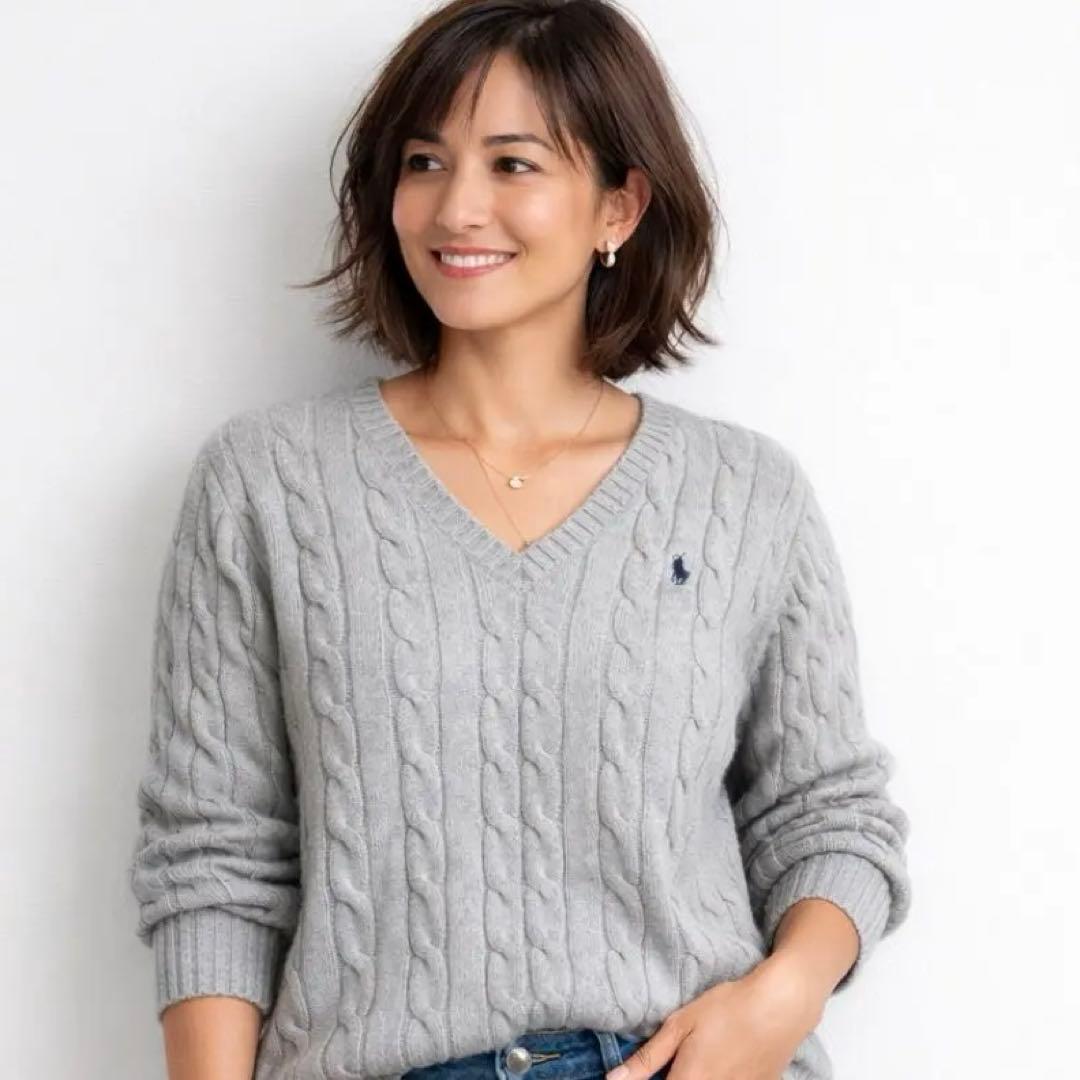 未使用級✨ポロラルフローレ 大人気ケーブル編みニットセーター XS