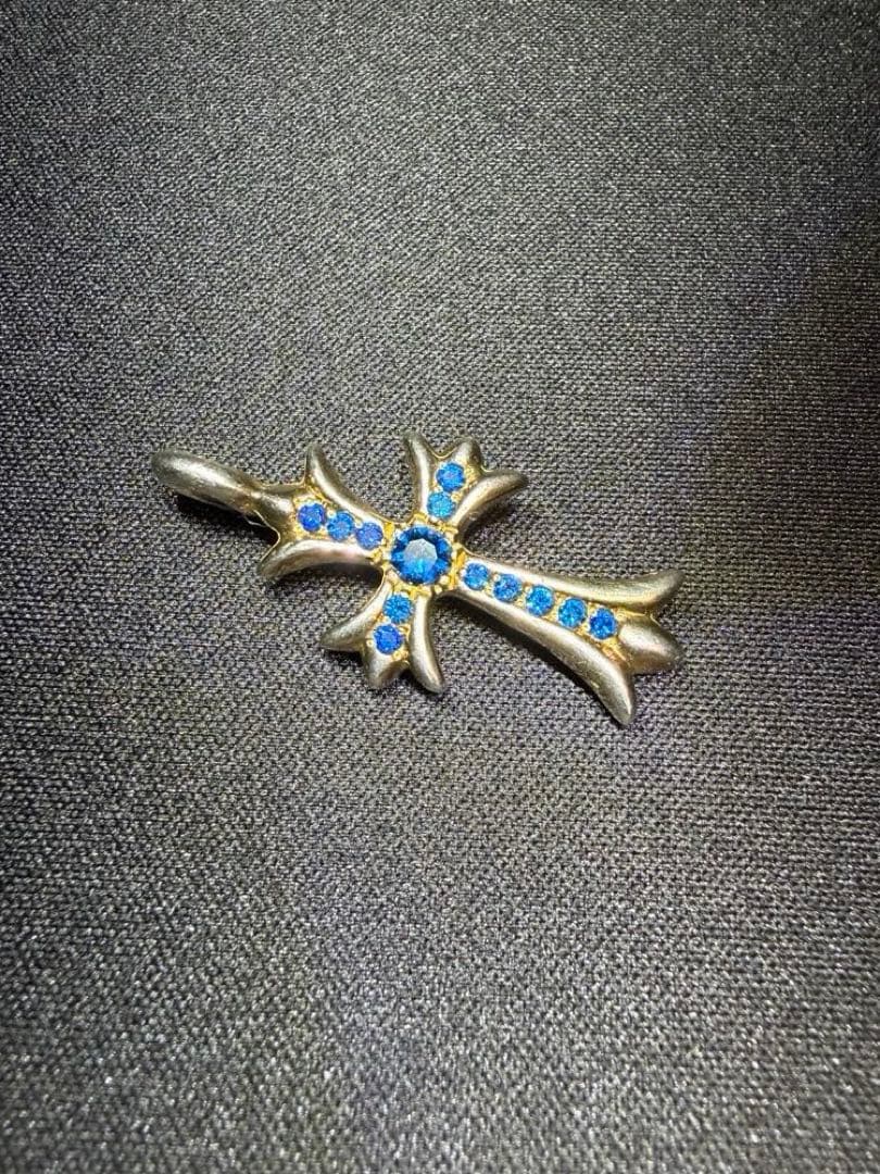 クロムハーツ タイニーファットクロス サファイア 925 2000年製 正規品