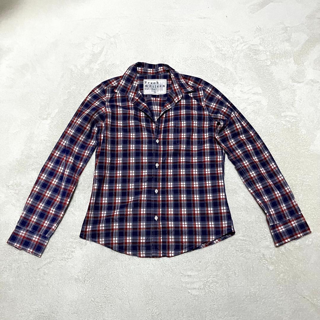 Frank＆Eileen シャツ S Barry スキッパー チェック ネイビー - メルカリ
