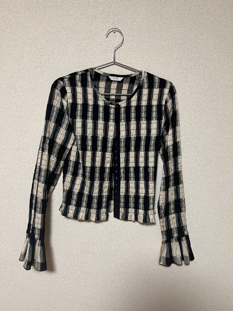 CLANE SHIRRING DESIGN BLOUSE MIX サイズ2