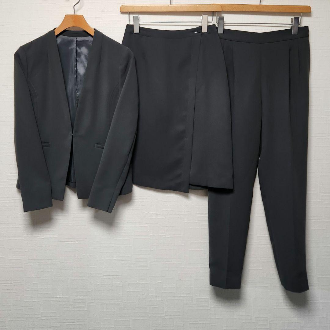 グリーンレーベルリラクシング　スーツ　セットアップ　3点セット　グリーン色