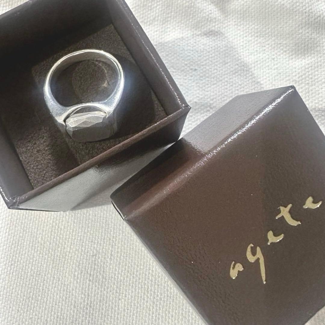 agate シルバー　リング　シグネットリング　silver spoon 11号