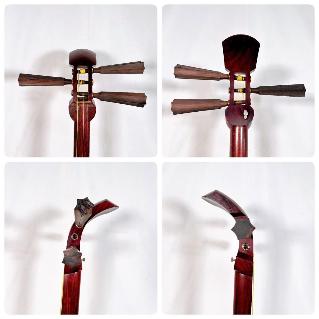 希少】津軽三味線 紅木 太棹 東さわり付 本皮 皮やぶれなし 二本溝