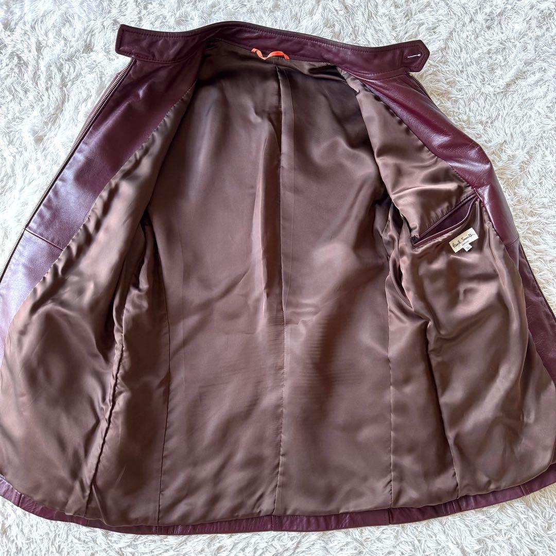 超希少色ボルドー！ ポールスミス シングル ライダースジャケット 牛革