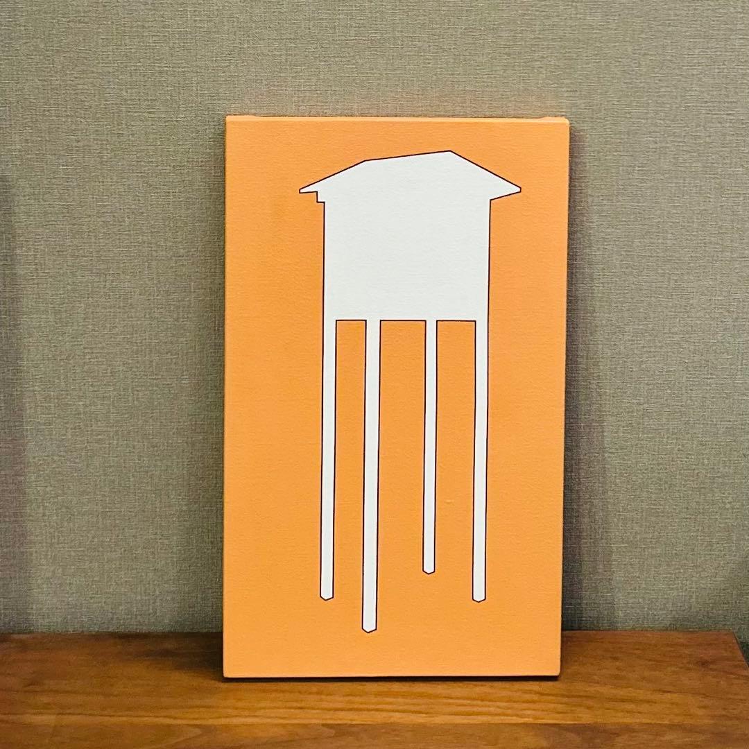 柚口康二 ポップ・アート キャンバス アクリル画 「百葉箱」　約45×27cm