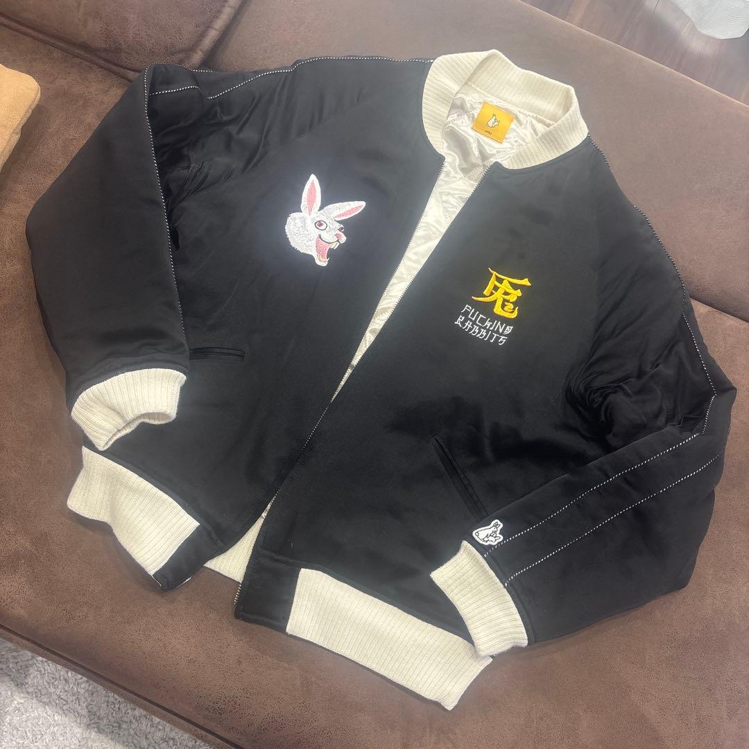 FUCKING RABBITS スカジャン 黒　FR2 VANQUISH FR2 Sold Out Very Rare Japan Japanese Fucking Rabbits I