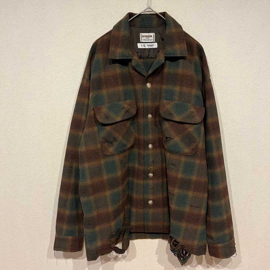 美品】McGREGOR 久遠×hxcyyd ダメージオンブレチェックシャツ - メルカリ