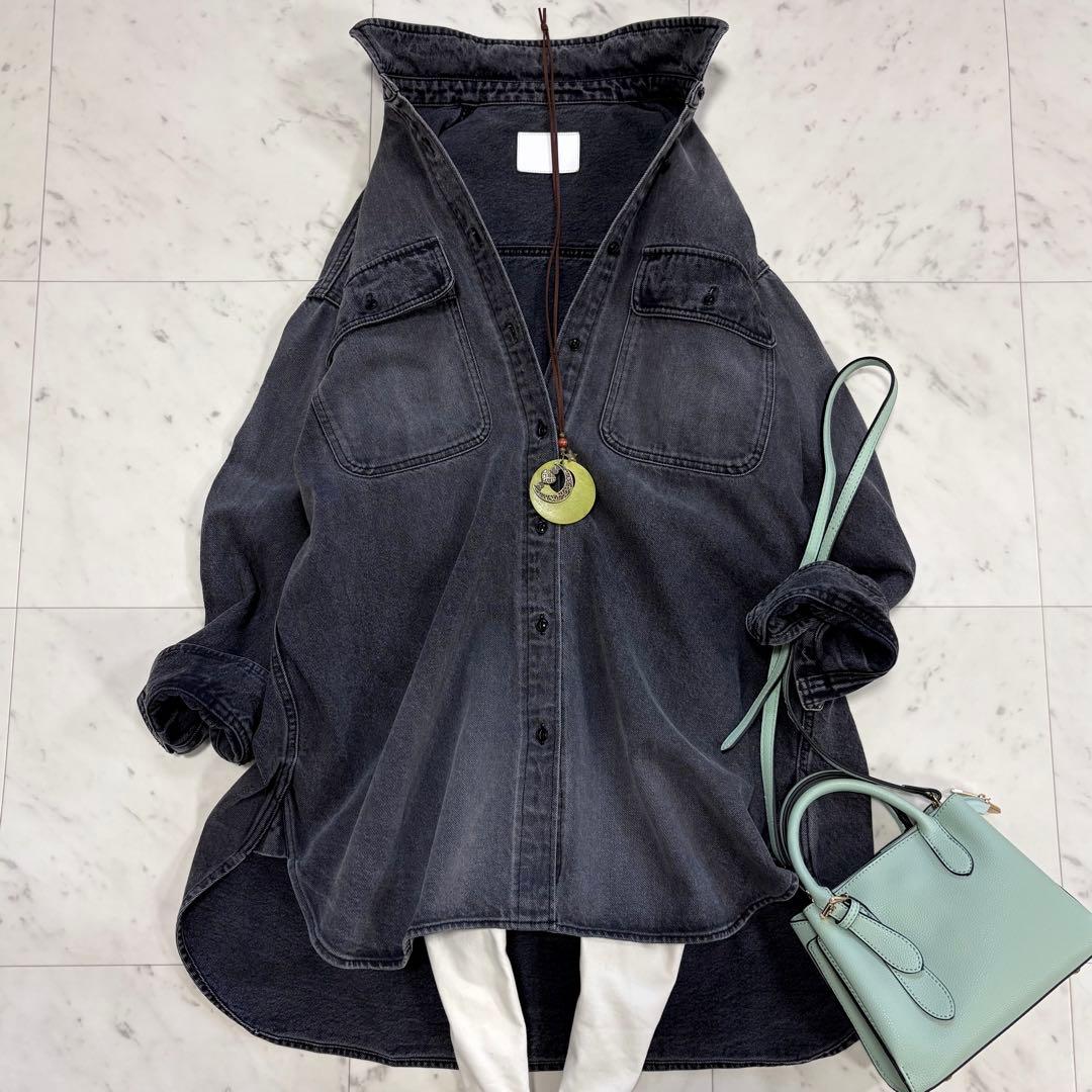 極美品✨ガリャルダガランテ　デニムオーバーシャツ　ブラック デニムシャツ　黒