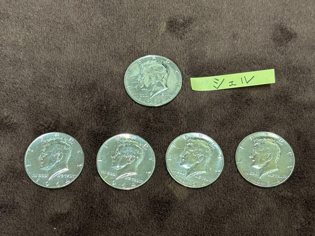 シルバーハーフ　シェルセット　1964年　ケネディ　銀貨 銀貨9枚セット(コインケース付き) ケネディ銀貨1964 1オンスウィーン 1