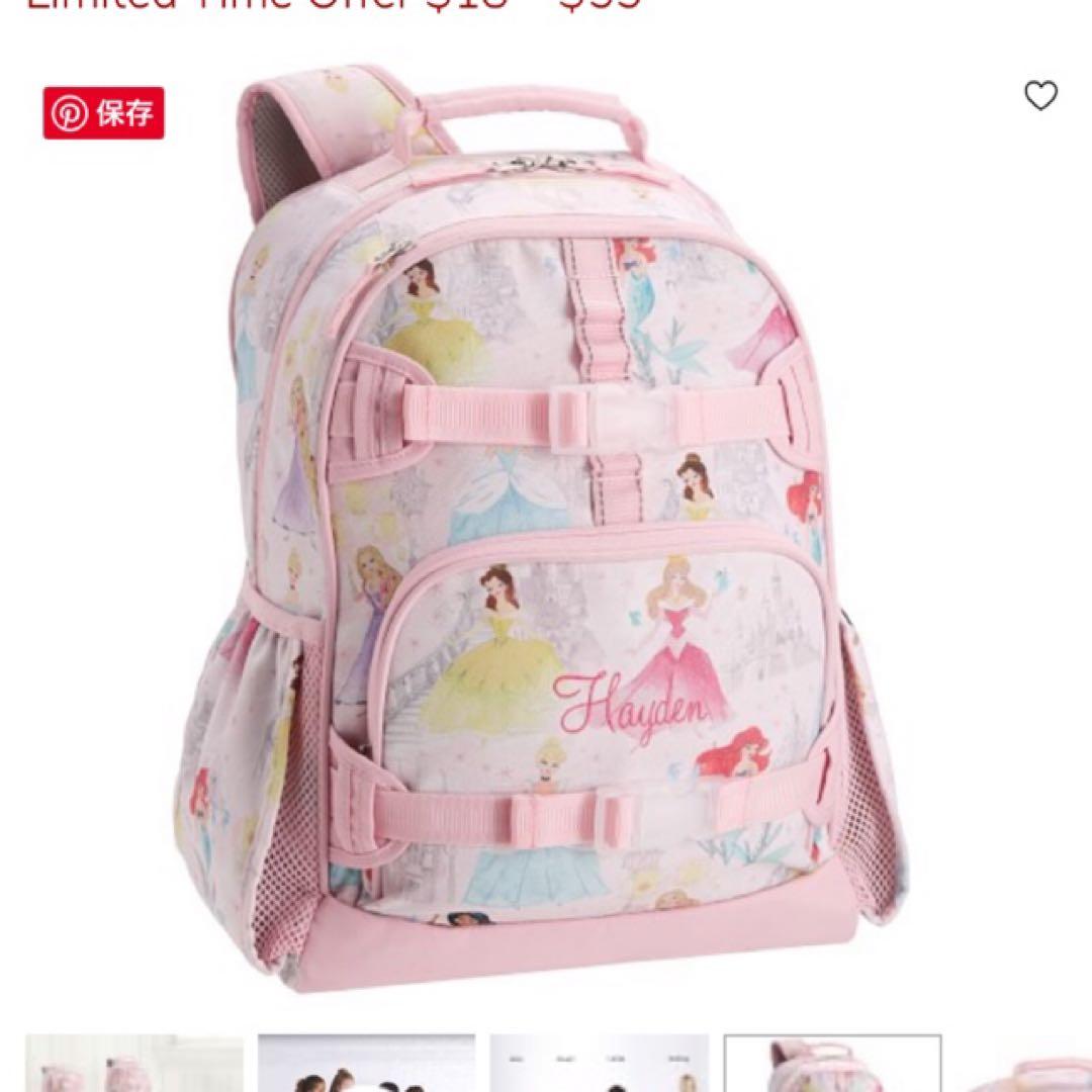 新品未使用 ポッタリーバーン ピンク プリンセス ディズニー リュック 入園