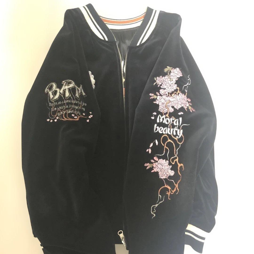 こ*ぶ様 【希少】爆裂爛漫娘 がしゃどくろ 髑髏　ベロア　別珍リバーシブル スカ