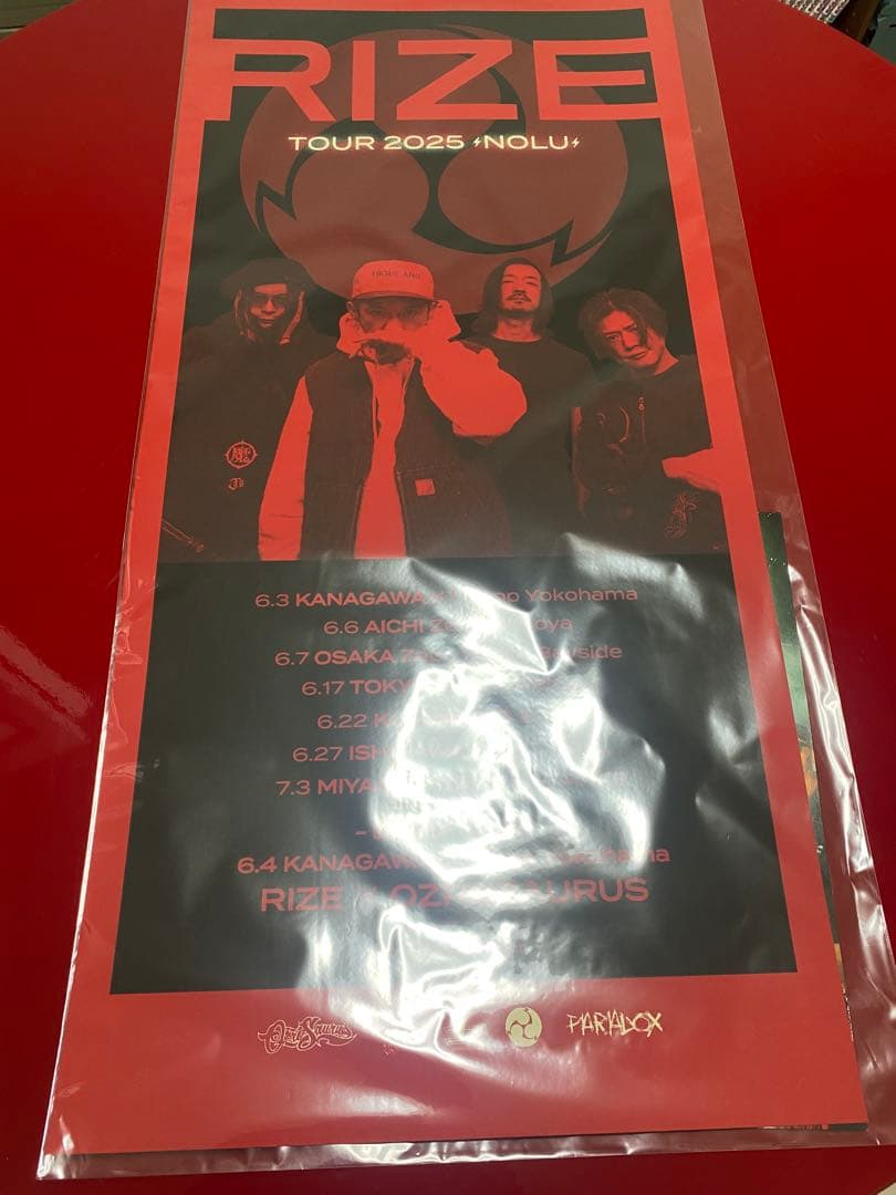 RIZE TOUR 2025 シルクスクリーンポスター BONEZ jesse OZROSAURUS、RIZEツアー横浜追加公演に出演（動画あり） - 音楽ナタリー