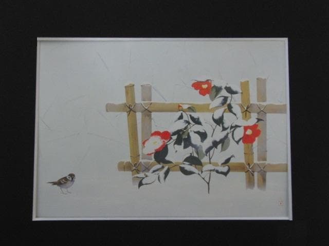 牧進、【雪色】、希少な大判額装用画集より、美品、日本人画家、新品額装付