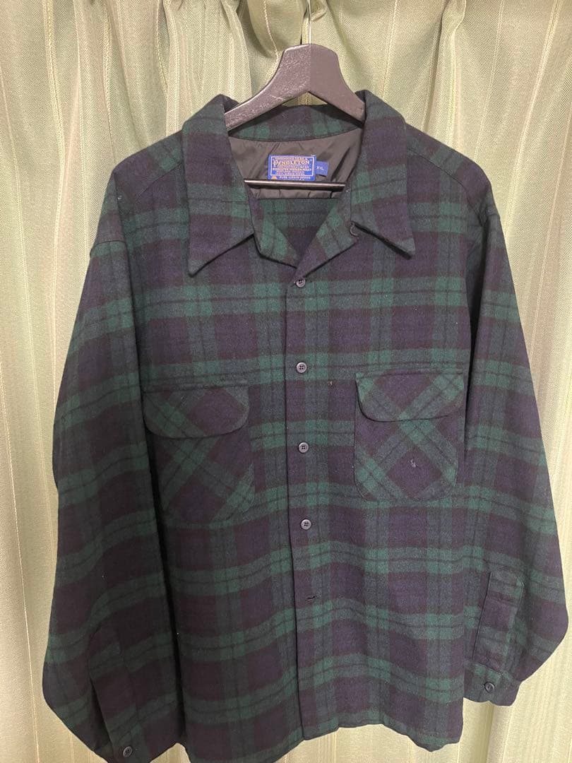 ぬ*し様 ペンドルトン　70s ボードシャツ　ブラックウォッチ