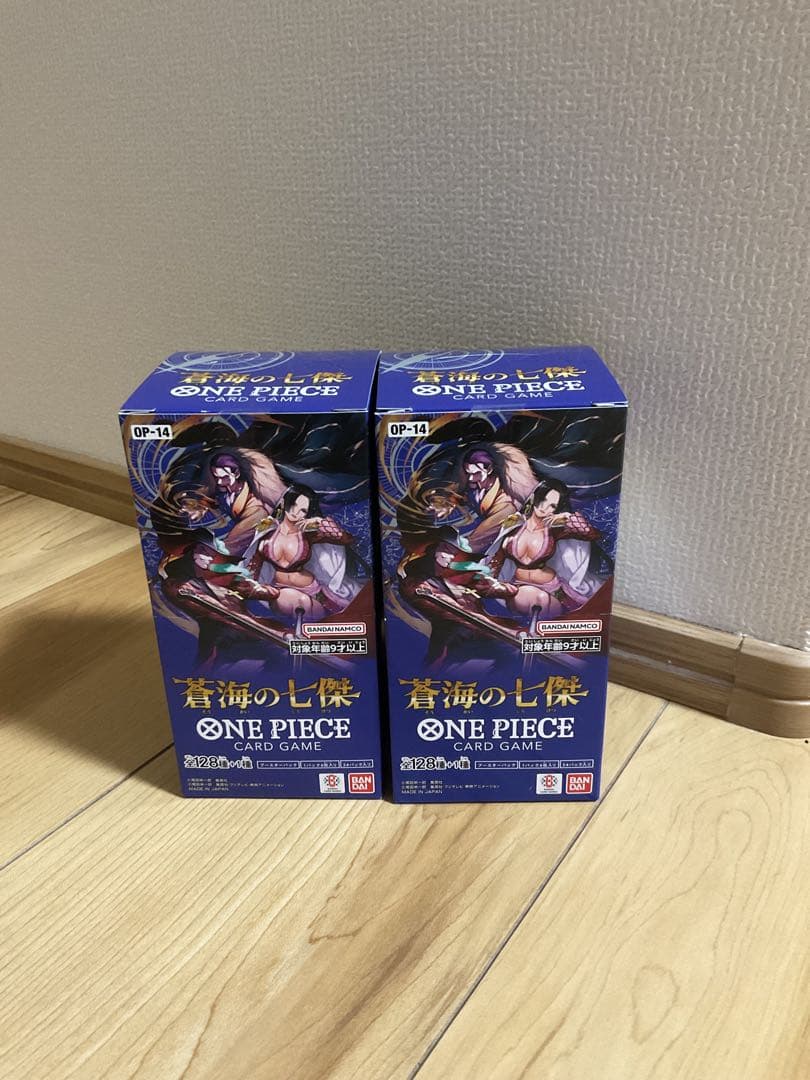ワンピース　蒼海の七傑　2BOX テープカット　希少 ワンピースカード 蒼海の七傑 テープ付き2BOX - メルカリ