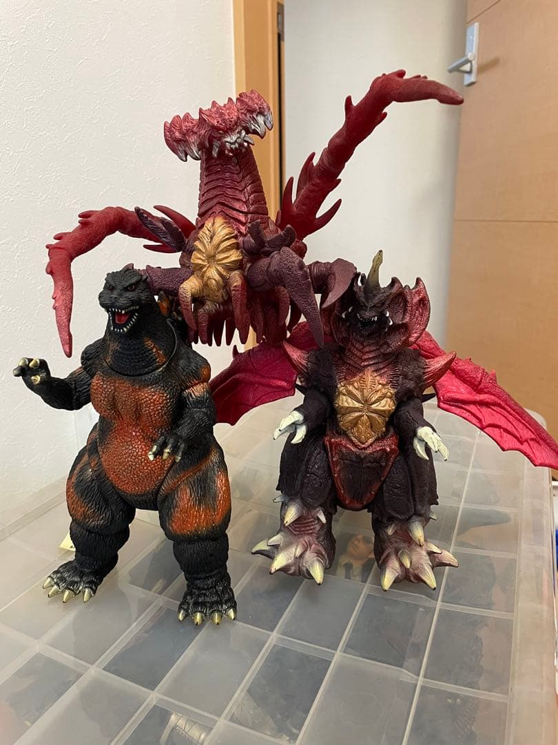 バーニングゴジラ　デストロイヤ集合体　完全体セット　ソフビ　当時物