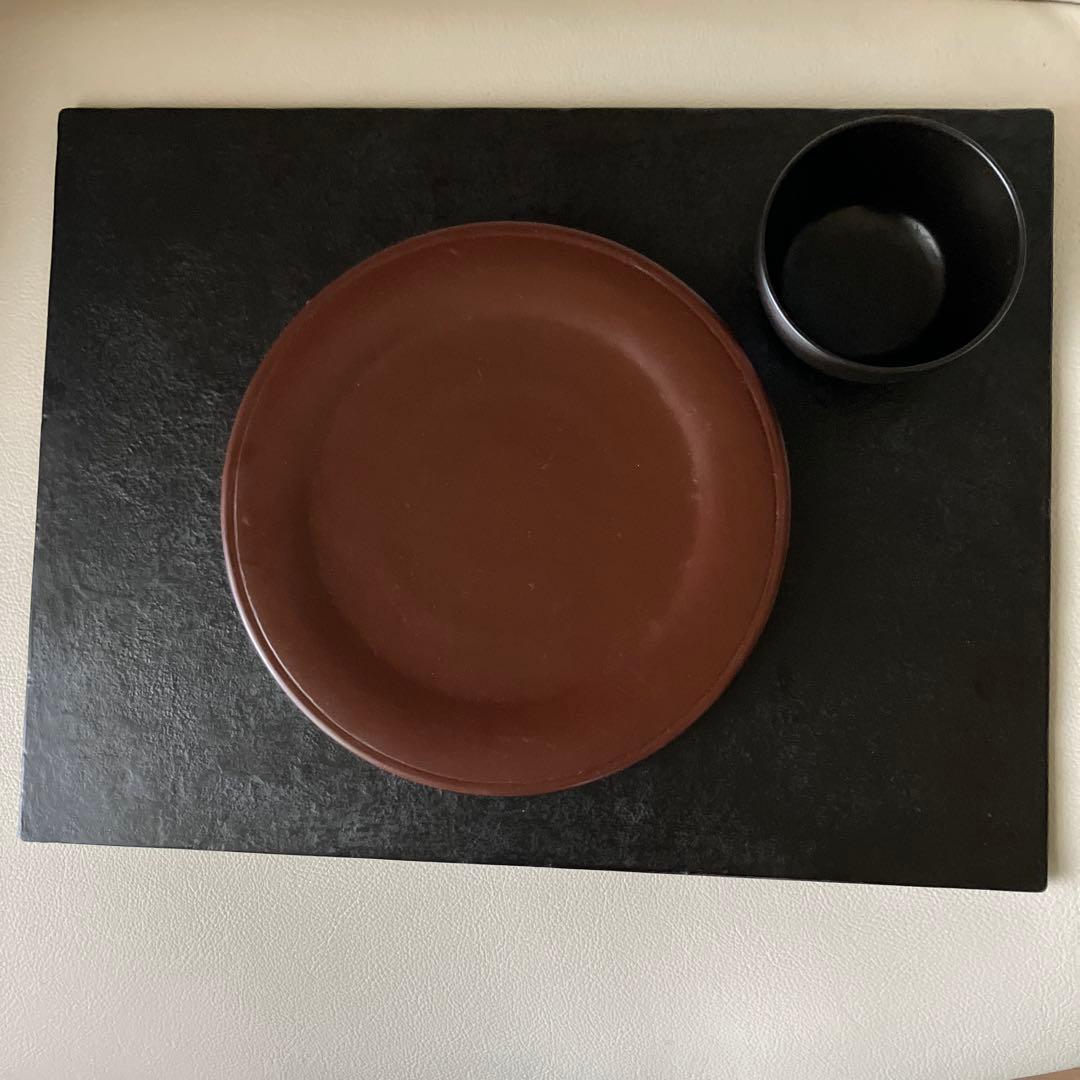 杉田明彦　スレート折敷　2点