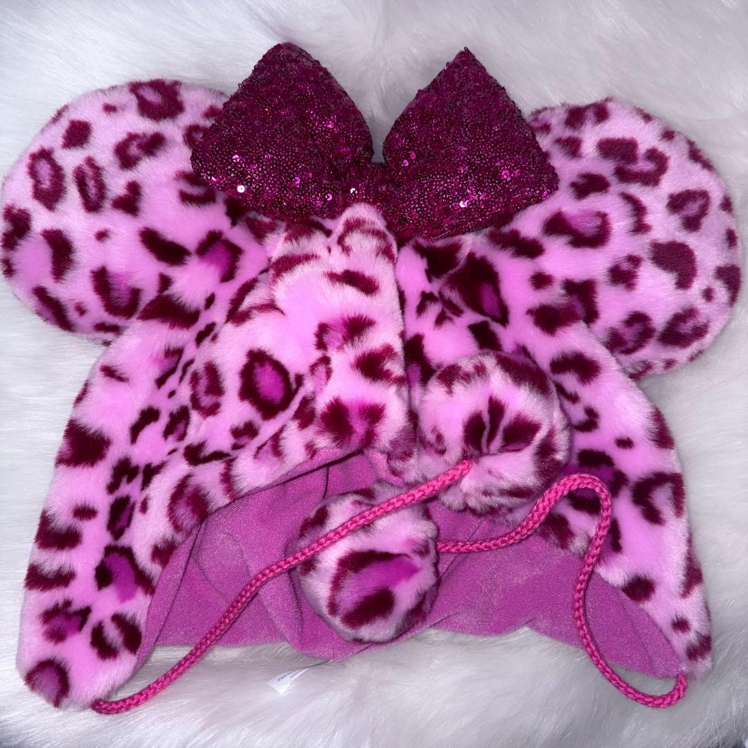 ディズニー ミニー ファンキャップ ヒョウ柄 レオパード柄 ピンク