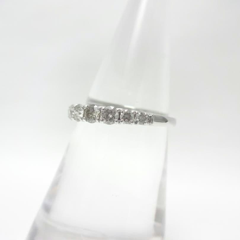 【美品】0.50ct　ダイヤモンド　ハーフエタニティ　リング　プラチナ
