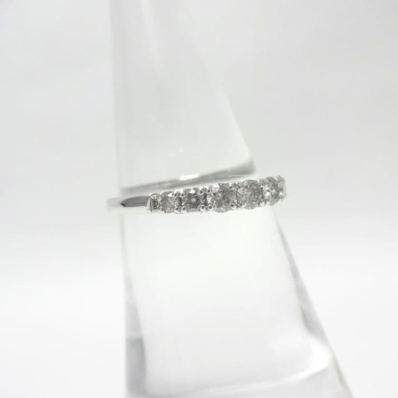 【美品】0.50ct　ダイヤモンド　ハーフエタニティ　リング　プラチナ