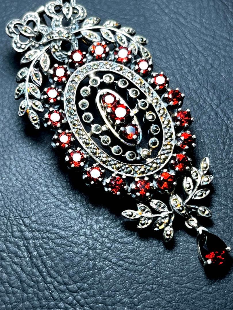 禄山　Roktzan アンティーク ジュエリー ガーネット silver925