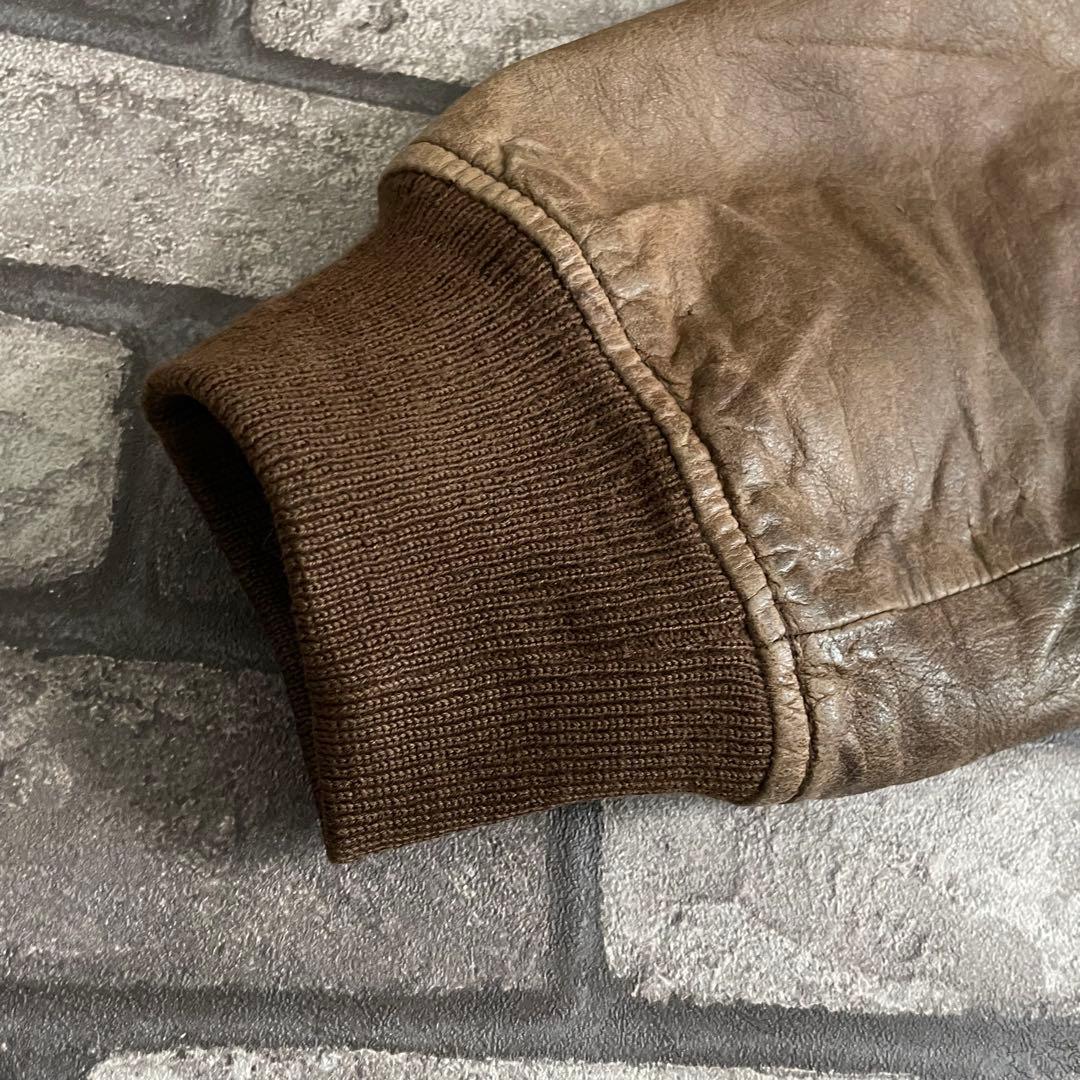 ジャケット・アウター OLD -90's leather bomber jacket moca