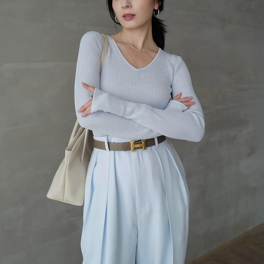 【新品】リュクスビスコースリブニットプルオーバー