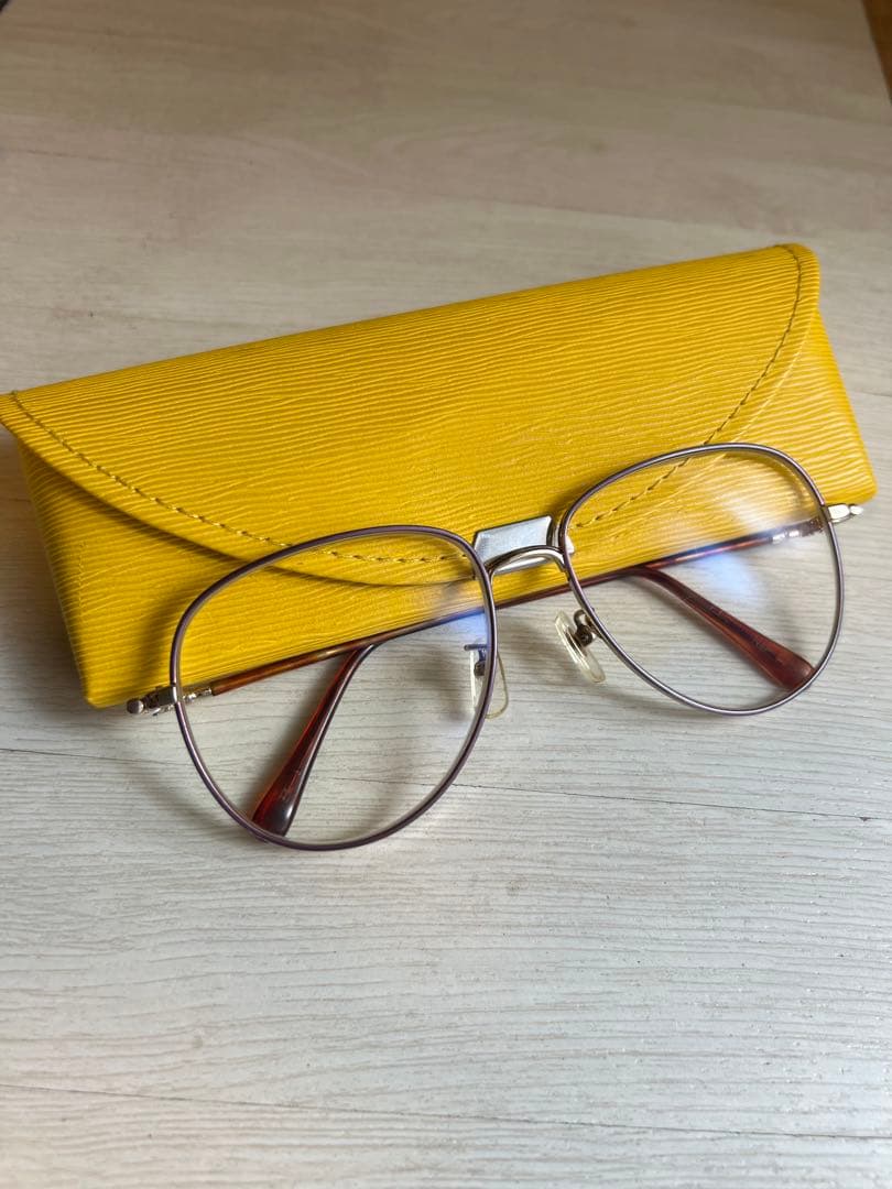 アンティークメガネ　遠近両用　クリアレンズ✖️老眼鏡　メガネケース付き