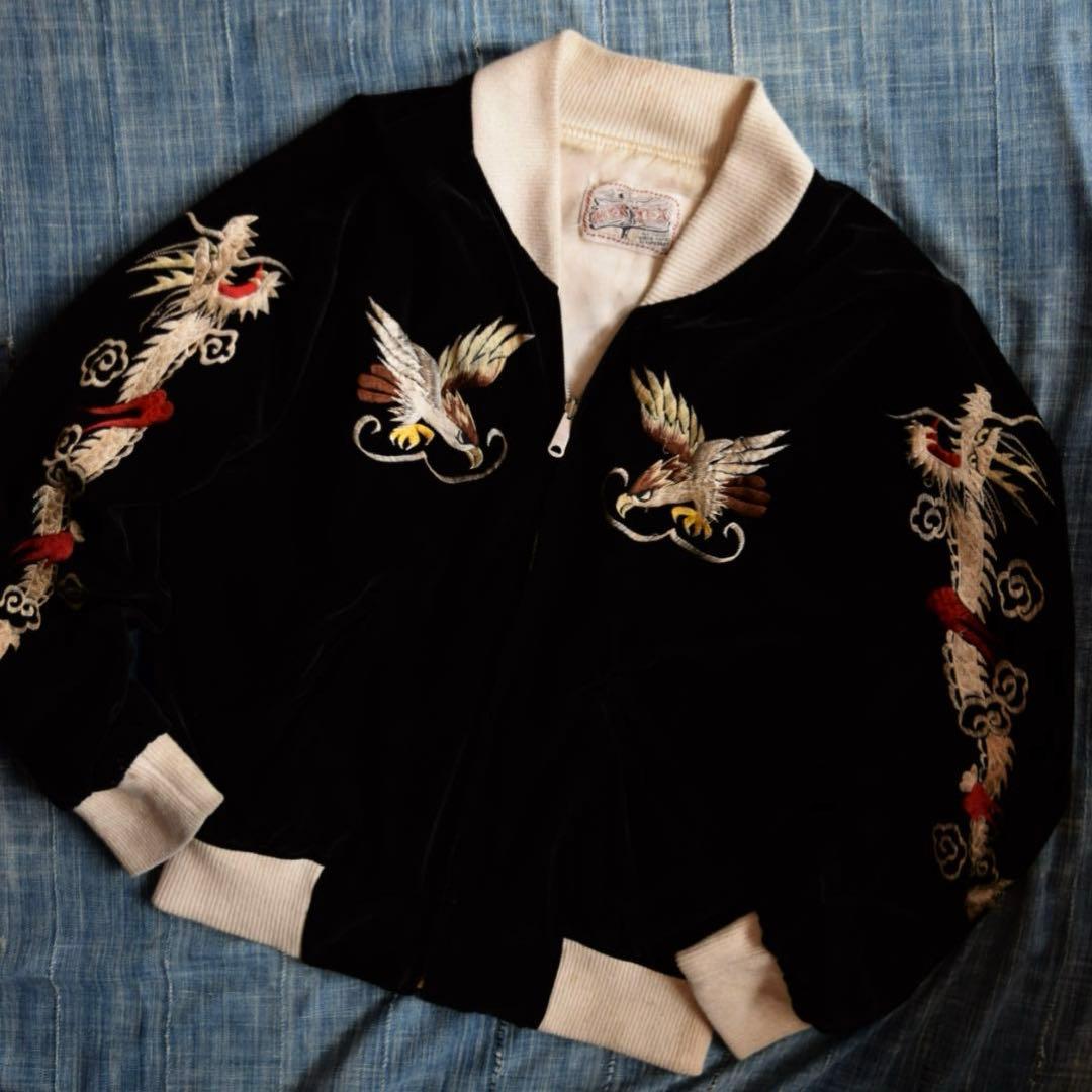 カ*キ様 80's 別珍 スカジャン ビンテージ 鷹