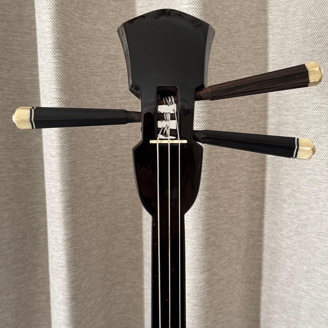 三線■黒檀 本皮クサビ張り■真壁型 アルミケース付き