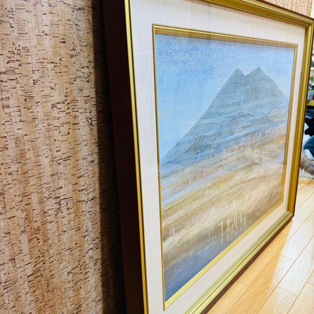 大迫力 特大 真作 中嶌 虎威作「筑波」日本画 風景画 F30号 - メルカリ