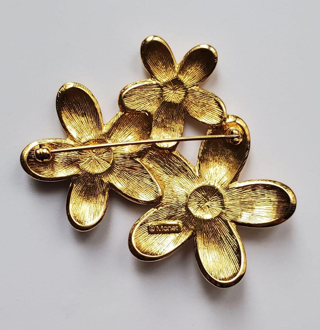 Monet ヴィンテージ モネ デイジー エナメル ブローチ ジュエリー