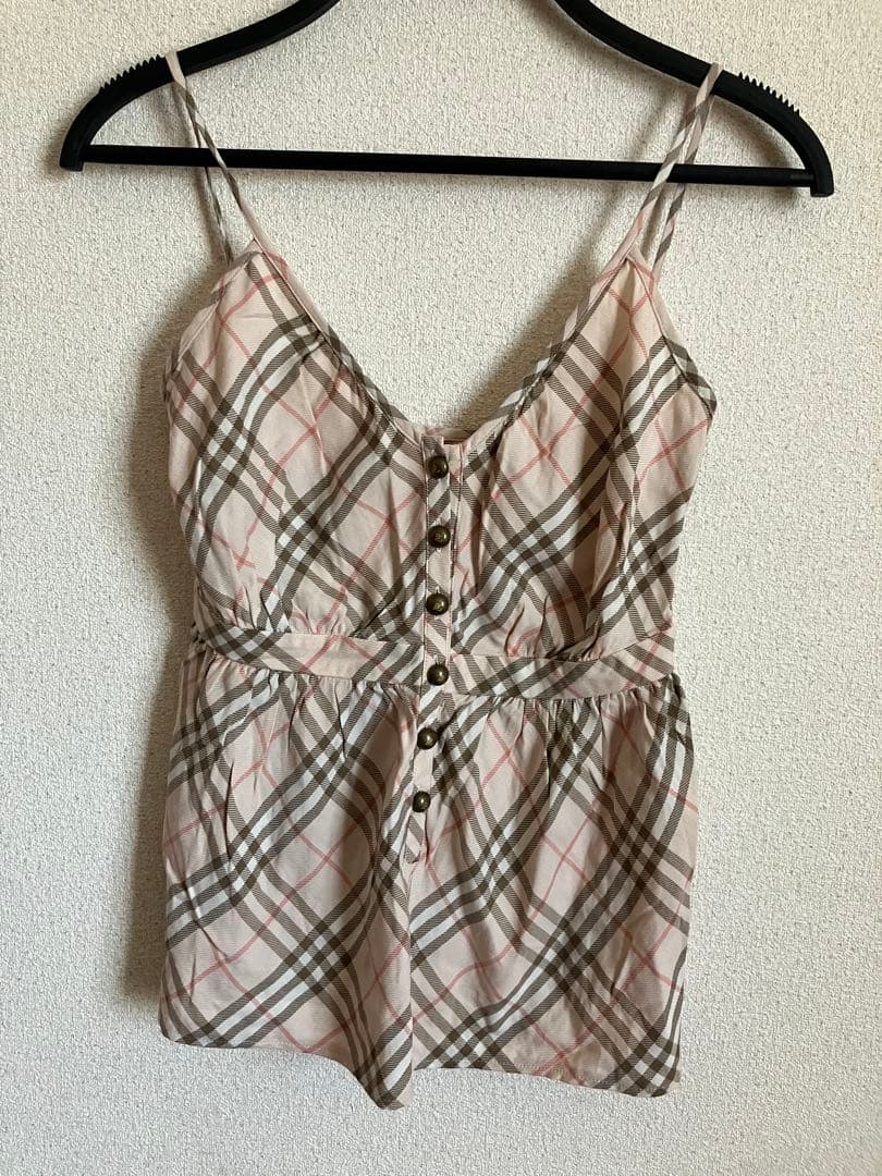 バーバリーブルーレーベル　ノバチェックキャミソール　Y2K