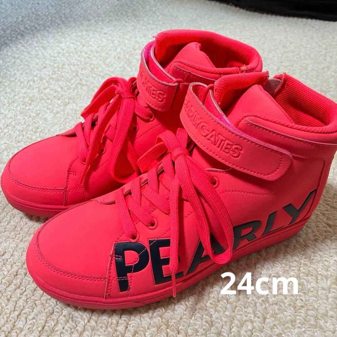 PEARLY GATES ピンク シューズ 24.0cm