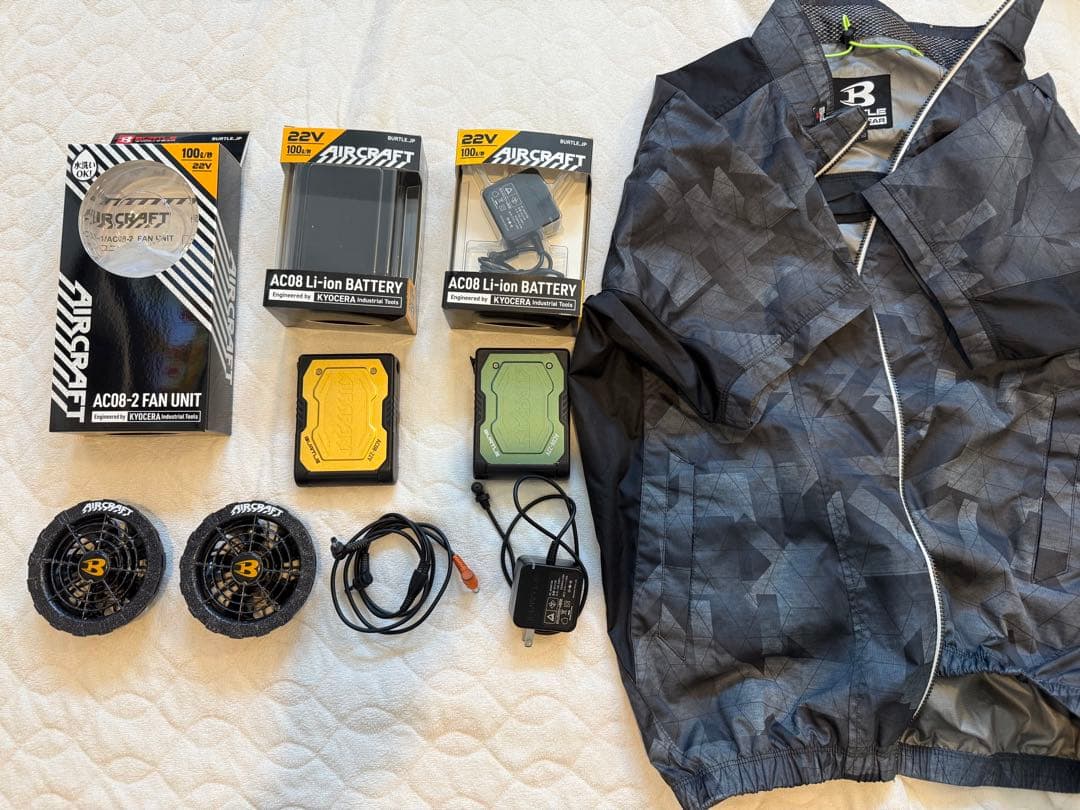 エアクラフト 22V ファン•バッテリー２個・空調服　フルセット