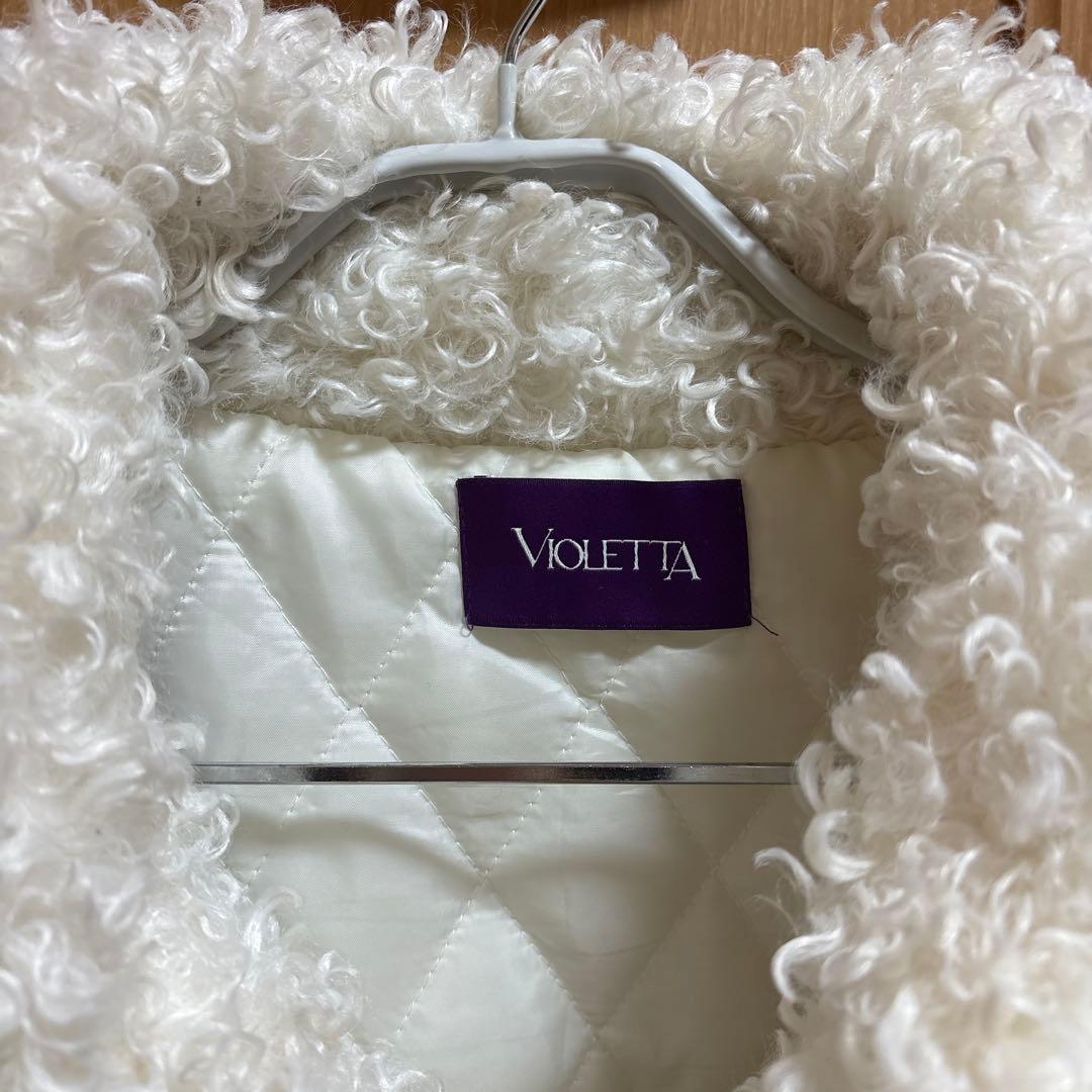 VIOLETTAボアショートコート ホワイト - メルカリ