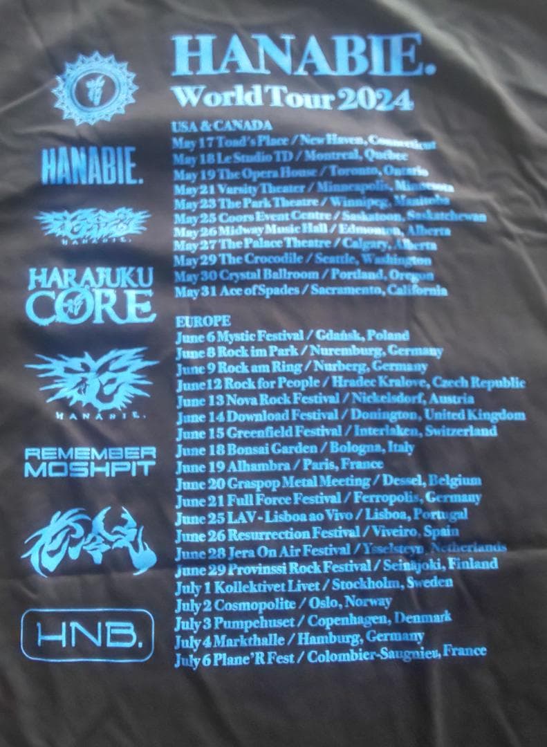 未使用 花冷え2024WorldTourTシャツXL HANABIE日本未販売2 - メルカリ