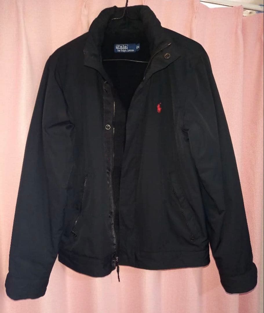 ラルフローレン　ポロ　ブルゾン　ジャケット　M メンズ　黒 POLO RALPH LAUREN (ポロラルフローレン) ワンポイント フルジップ