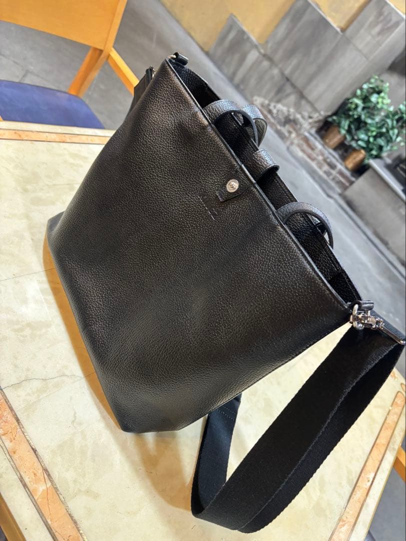 美品　サマンサキングス　トートバッグ　レザー　ブラック　大容量　シボ革　黒