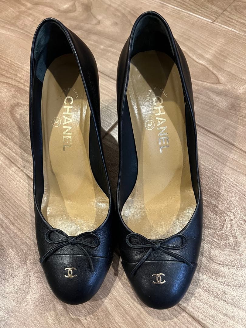 CHANEL ブラックパンプス リボン付き 楽天市場】リボン パンプス（ブランドシャネル）の通販