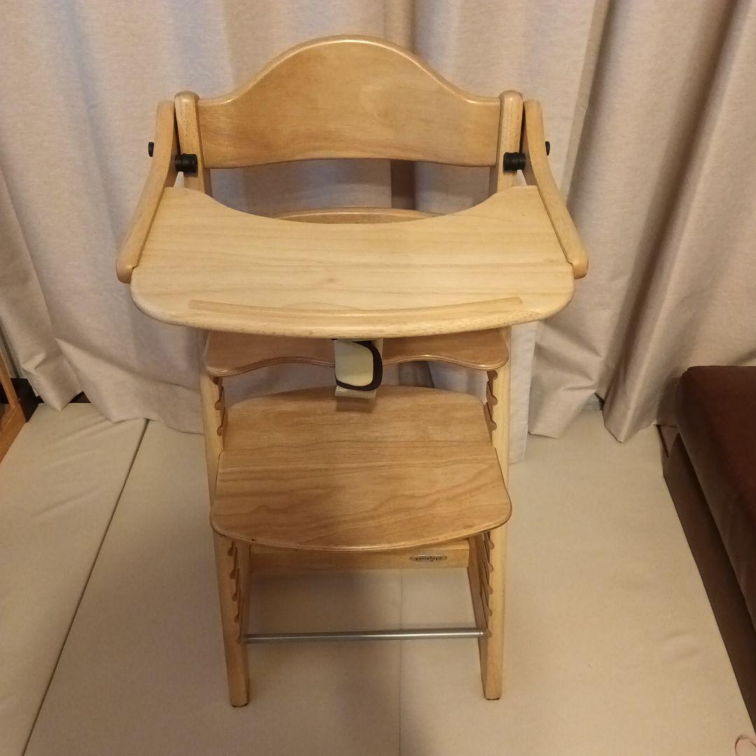 美品 大和屋 すくすくチェア 純正セーフティベルト付 木製