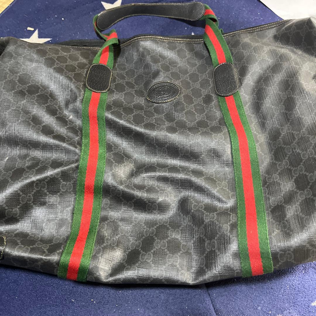 GUCCI ボストンバッグ ブラック/グリーン/レッド GUCCI] グッチ サボイ ミディアム ダッフルバッグ ☆品切れ間近 (GUCCI