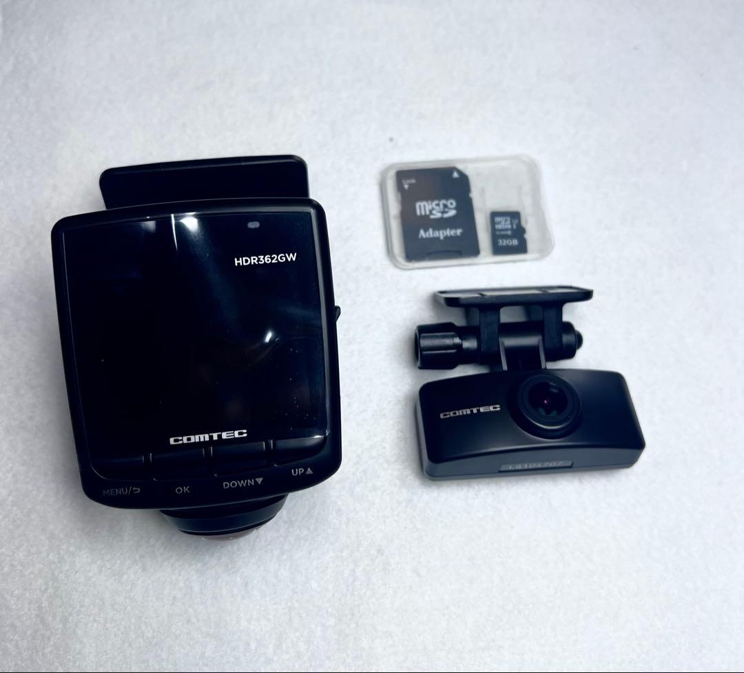 COMTEC HDR362GW ドライブレコーダー 2カメラ 360度全周囲